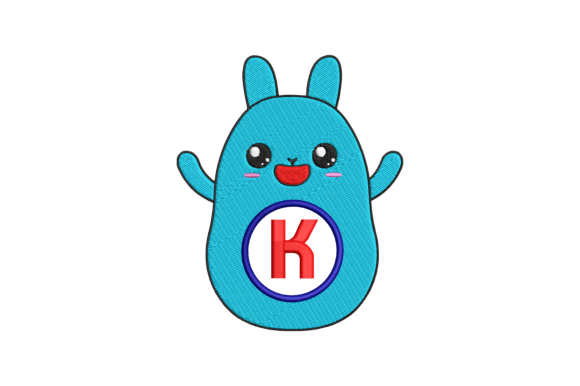 Cute Rabbit Letter K