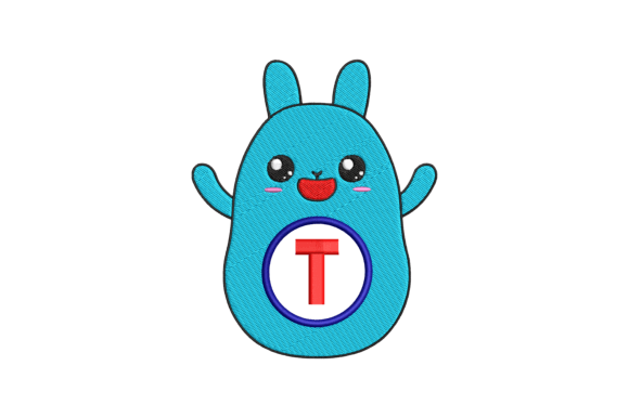 Cute Rabbit Letter T