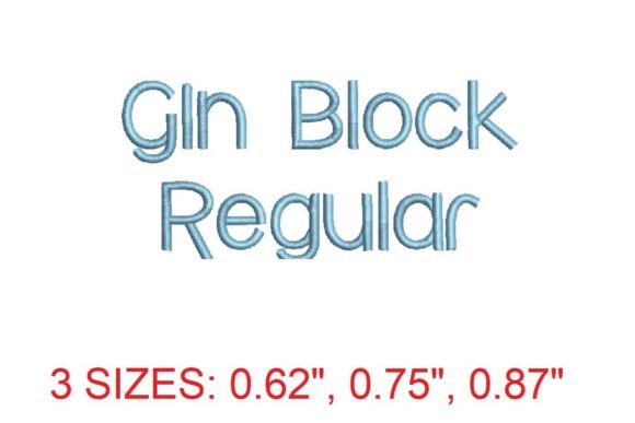 Gin Block Regular Embroidery Font